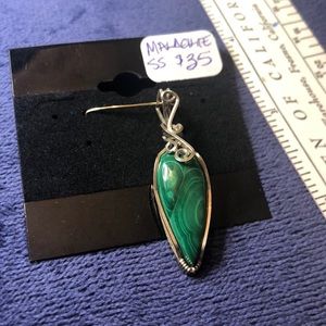 Malachite Pendant in Sterling